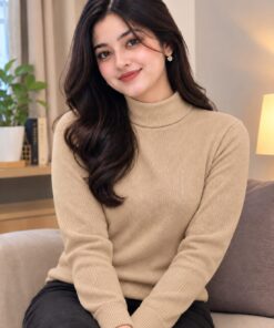 প্রিমিয়াম রিবড হাই নেক সোয়েটার